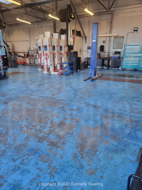 East Midlands Airport resin flooring refurbishment - before