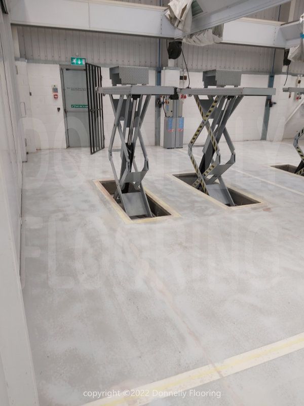 Lamborghini resin flooring refurbishment - preparation work