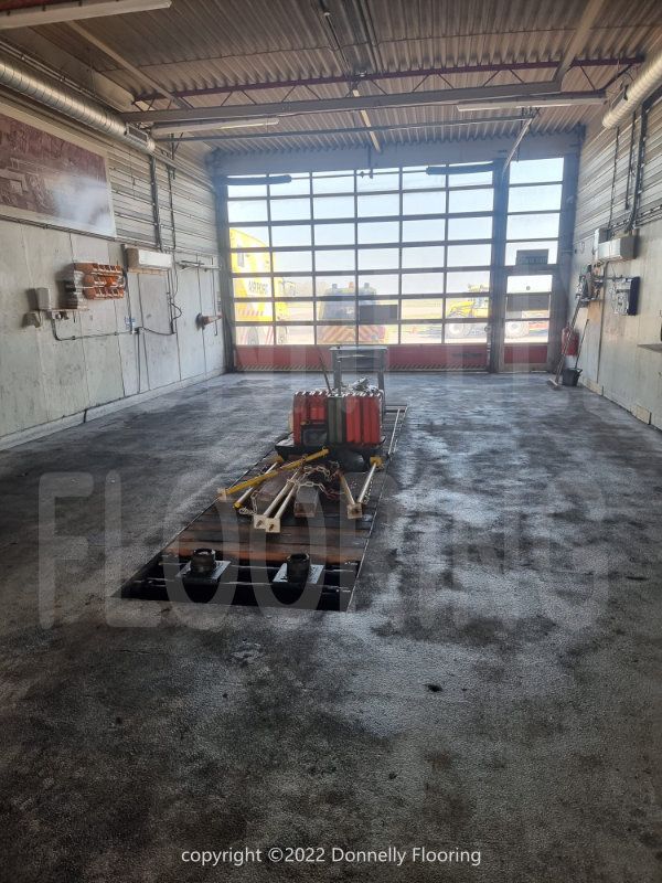 East Midlands Airport airside resin flooring refurbishment - before