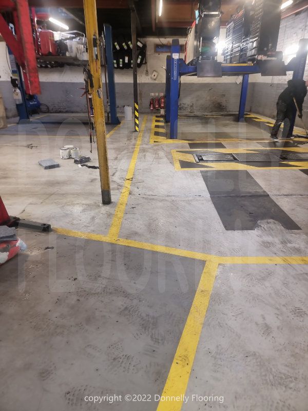 Walton Garage Enfield resin flooring refurbishment - before