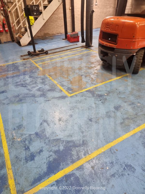 East Midlands Airport resin flooring refurbishment - before