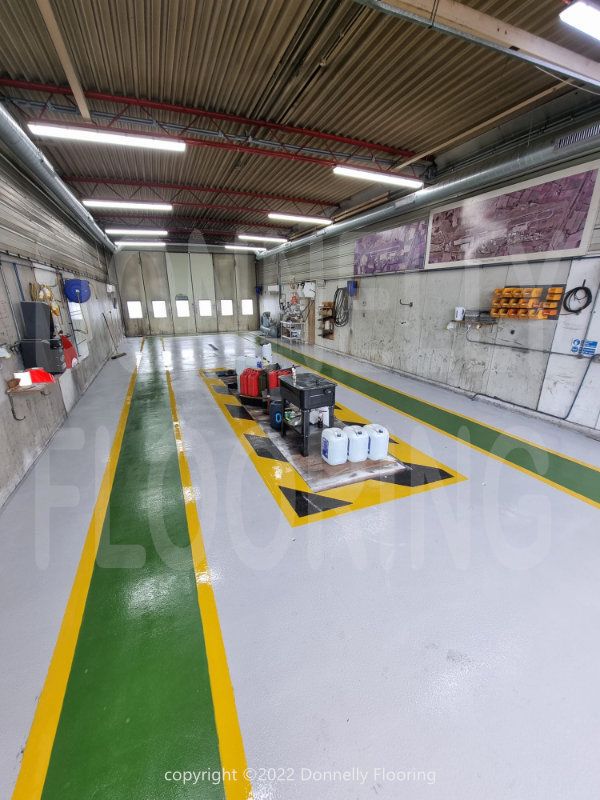 Epoxy resin flooring refurbishment project - East Midlands Airport Airside
