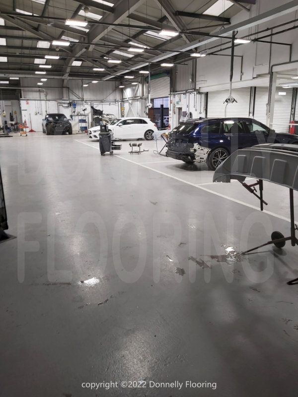 Lamborghini resin flooring refurbishment - before