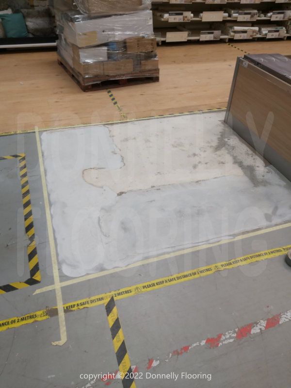 B&Q Warehouse resin flooring refurbishment - preparation work