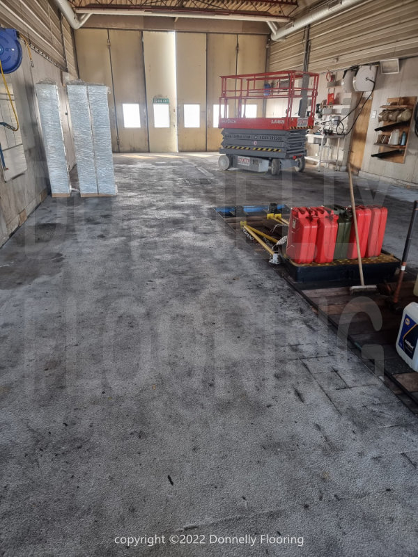 East Midlands Airport airside resin flooring refurbishment - before