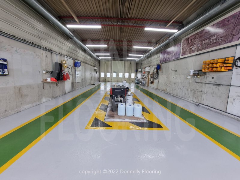 East Midlands Airport airside resin flooring refurbishment - top coat