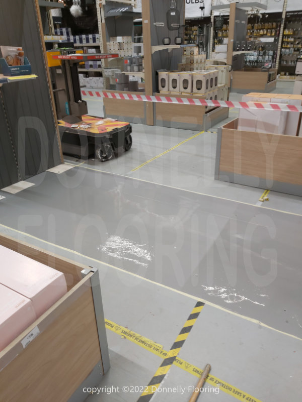 B&Q warehouse resin flooring refurbishment - completed flooring project