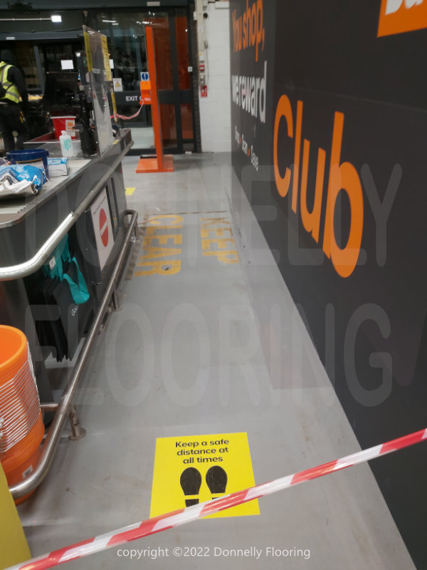 B&Q warehouse resin flooring refurbishment - completed flooring project
