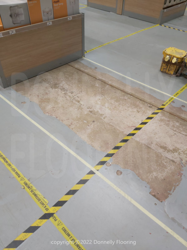 B&Q Warehouse resin flooring refurbishment - preparation work