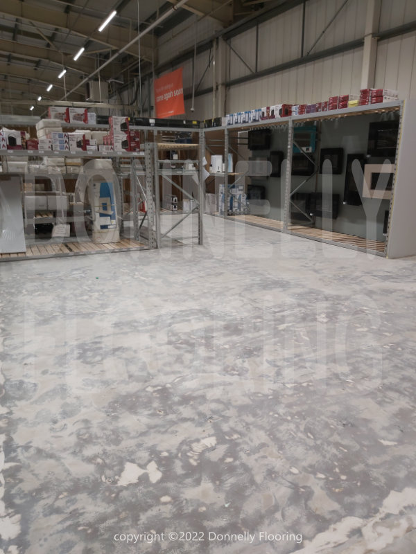 B&Q Warehouse resin flooring refurbishment - preparation work