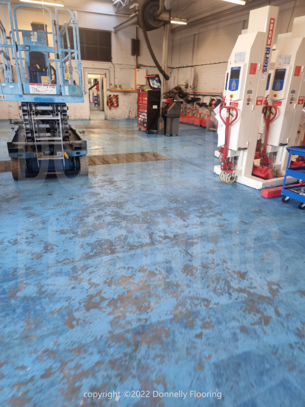 East Midlands Airport resin flooring refurbishment - before