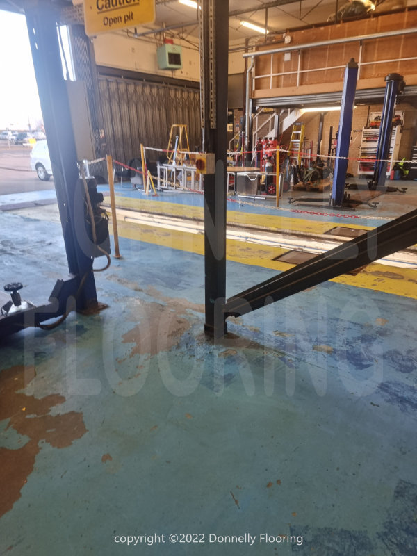 East Midlands Airport resin flooring refurbishment - before