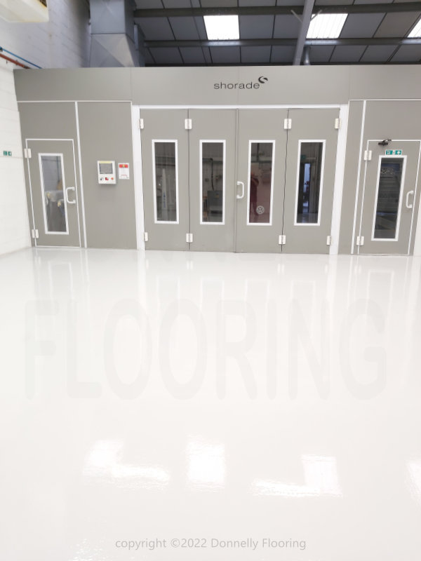 Lamborghini resin flooring refurbishment - top coat