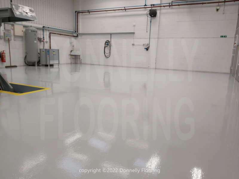 Lamborghini resin flooring refurbishment - top coat