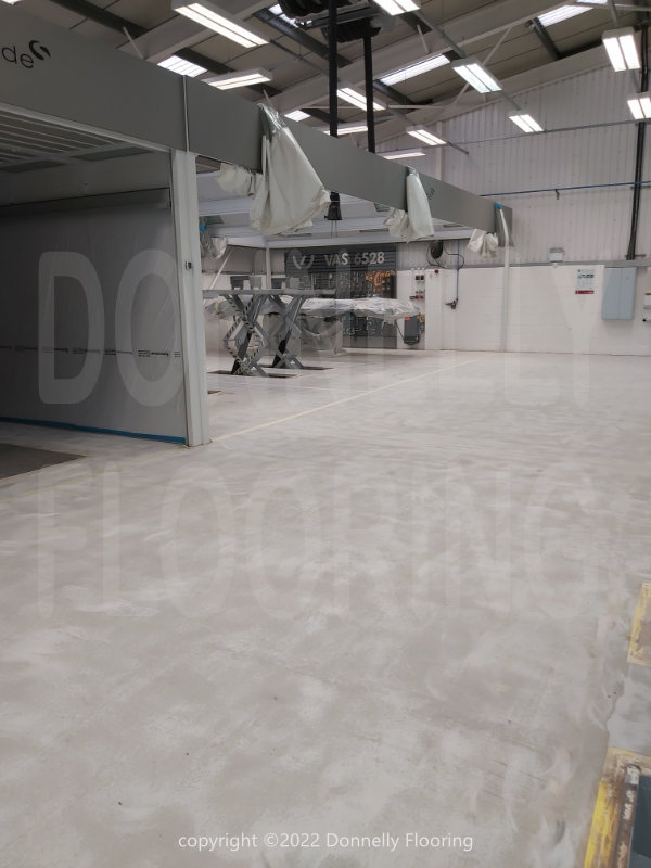 Lamborghini resin flooring refurbishment - preparation work