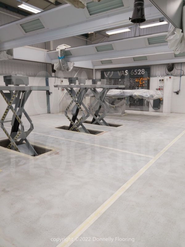 Lamborghini resin flooring refurbishment - preparation work