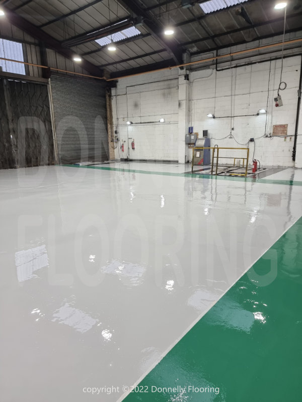 Renault Trucks resin flooring refurbishment - top coat