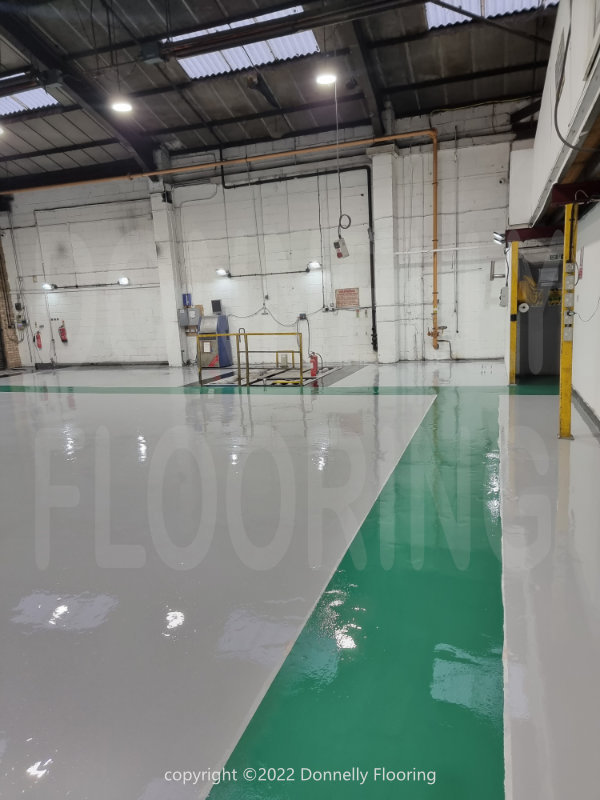 Renault Trucks resin flooring refurbishment - top coat