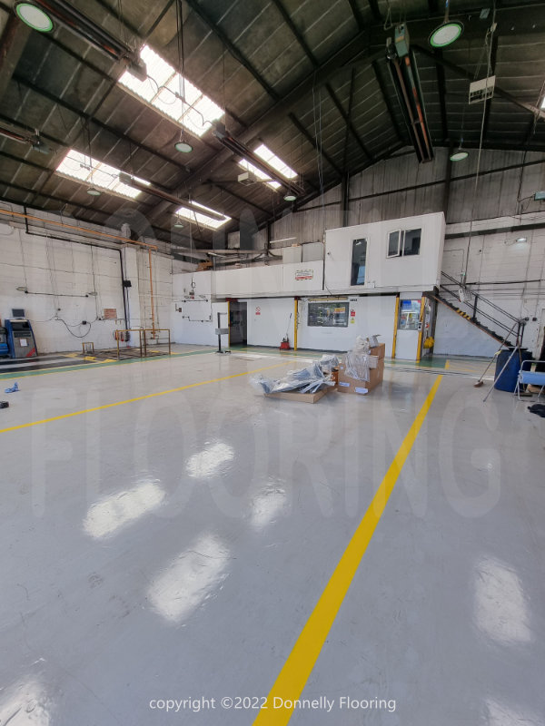 Renault Trucks resin flooring refurbishment - top coat