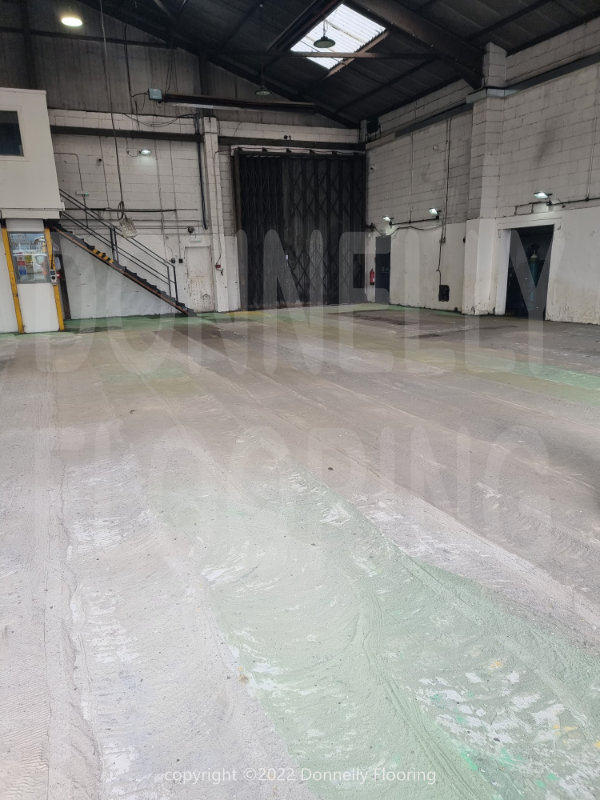 Renault Trucks resin flooring refurbishment - preparation work