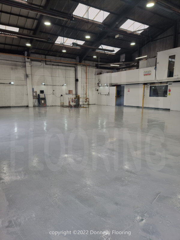 Renault Trucks resin flooring refurbishment - primer sealing