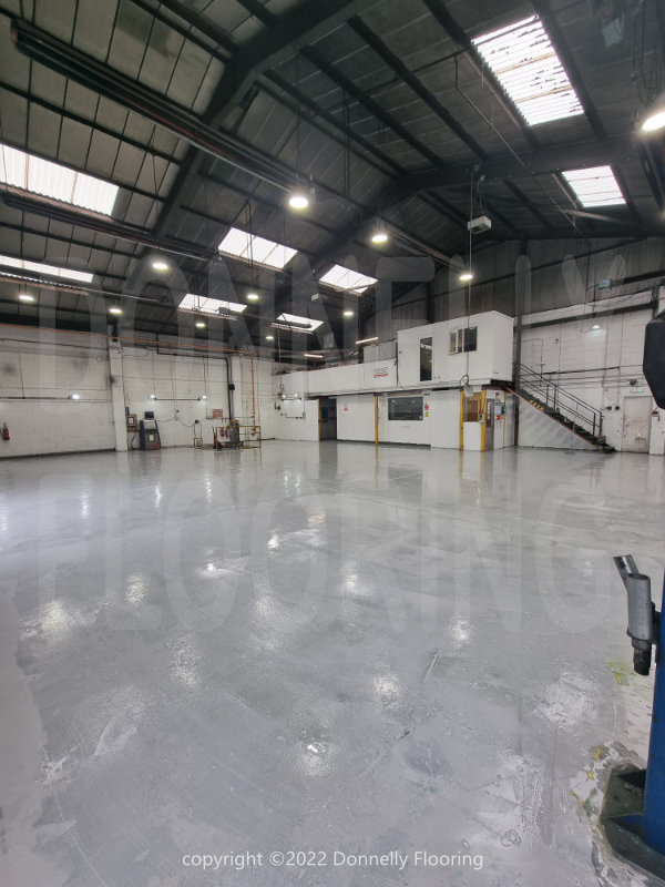 Renault Trucks resin flooring refurbishment - primer sealing