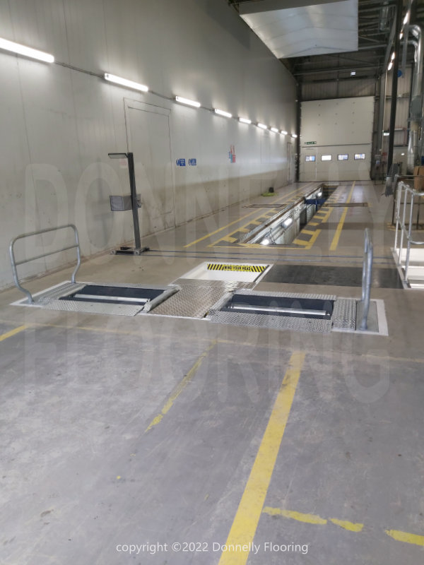Tesco resin flooring refurbishment - before
