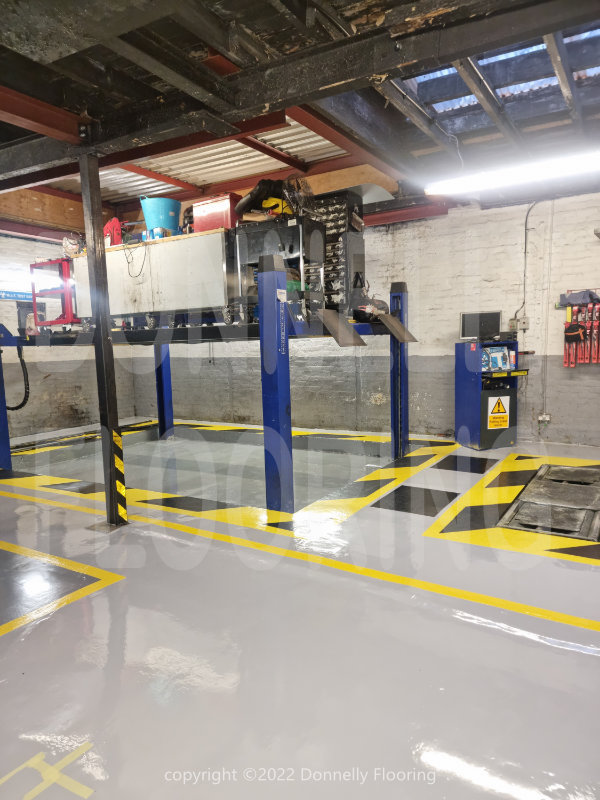 Walton Garage Enfield resin flooring refurbishment